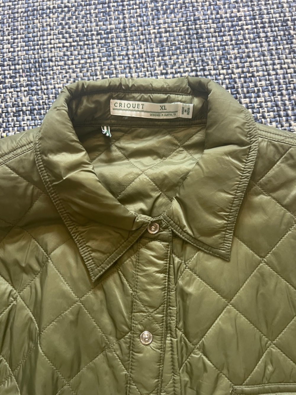 Criquet Quilted Puffer Jacket in Olive Green - Women's XL